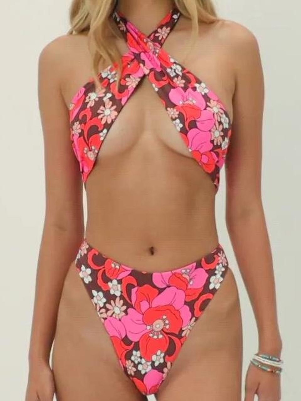 Frankie's Bikinis Dorothy One Piece Retro Floral Swimsuit